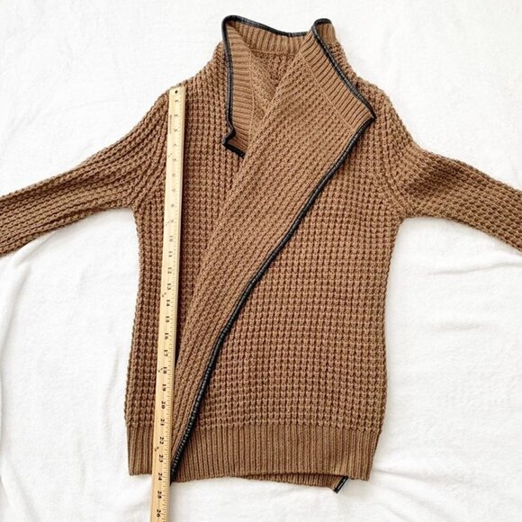 41 Hawthorn brown chunky knit open front cardigan sweater - Small - Picture 7 of 7